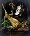 Still Life with a Dead Hare Partridges and Other Birds in a Niche